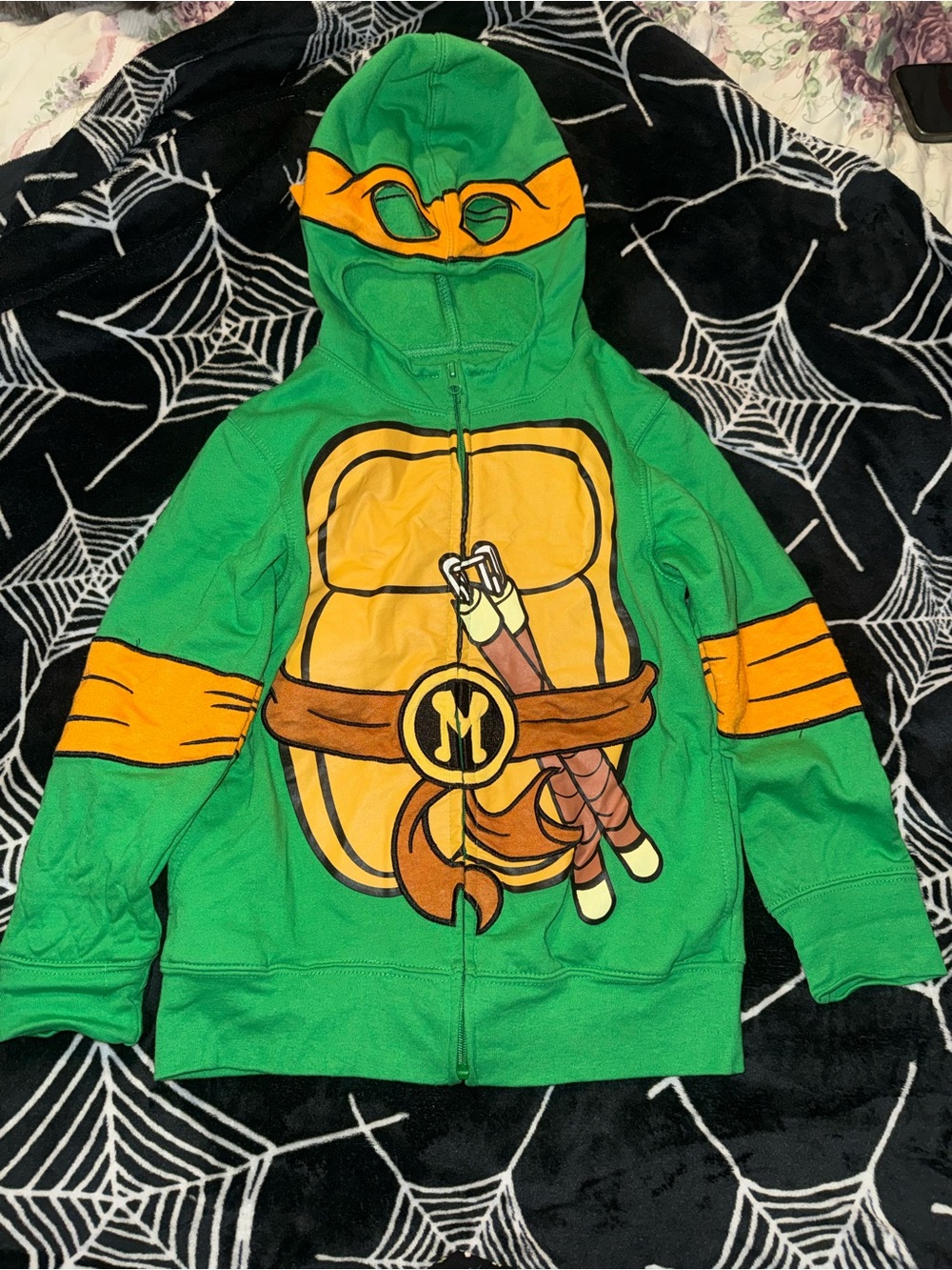 Kids Green & Yellow Turtle Ninja Hoodie Costume - Brand Unknown